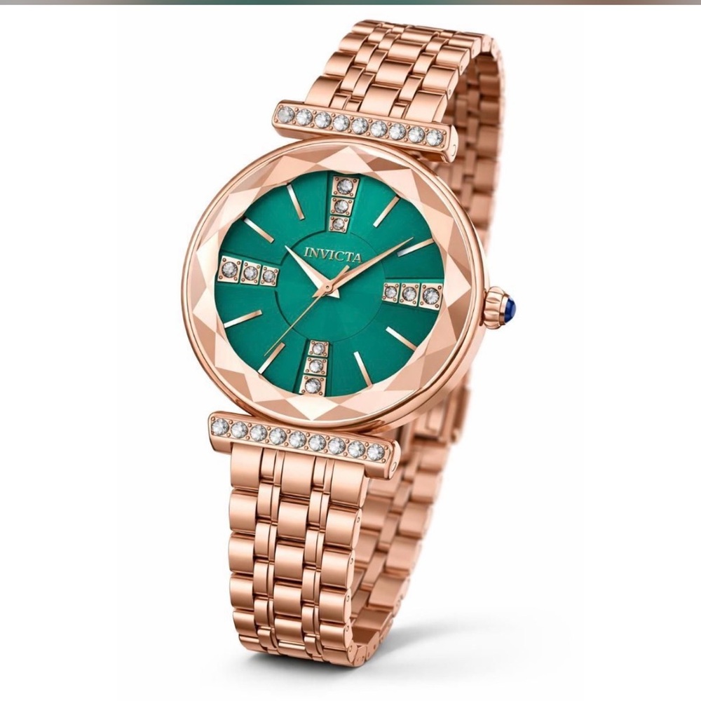 Invicta Women's Rose Gold and Teal Watch